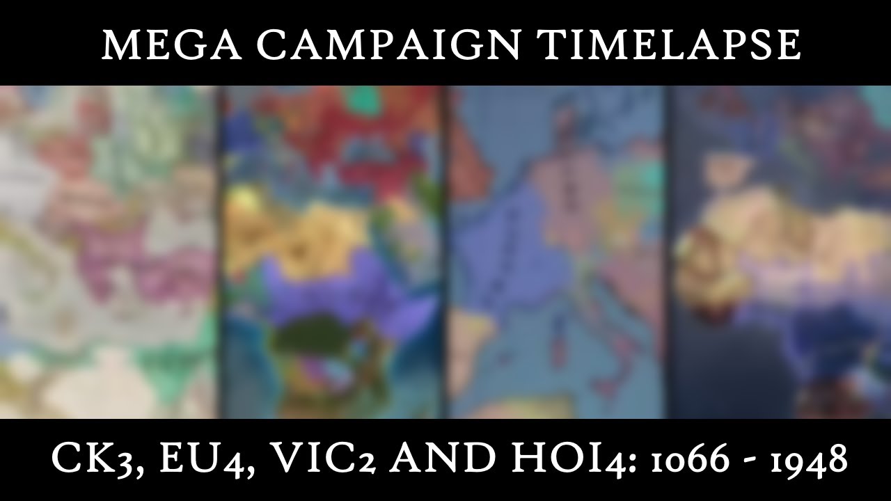 Mega Campaign Timelapse (AI-Only) | 1066-1948 | CK3, EU4, Vic2 and HOI4