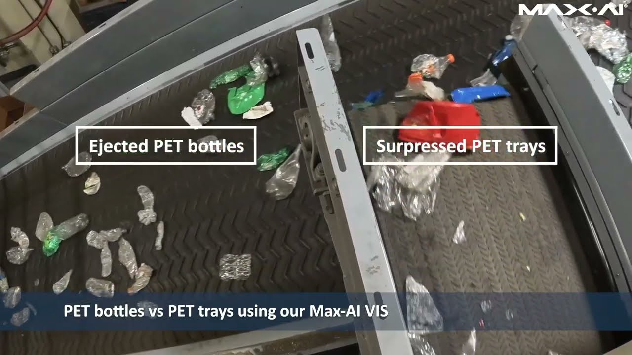NIR + AI for PET bottle vs PET tray separation
