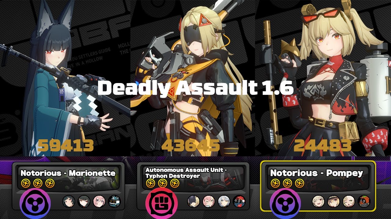 Miyabi, Soldier Anby & Burnice | Deadly Assault 9 Stars Clear | ZZZ 1.6.2