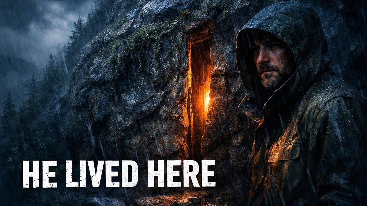 He Built a Secret Home Inside a Mountain — Alone in the Storm #survival #asmr 