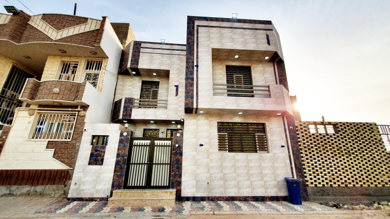 شاهد بالفيديو اروع تصميم وتنفيذ خارطة بمساحة 100م مربعة 10×10 : للبيع دار الواقع في حي الجامعة النجف