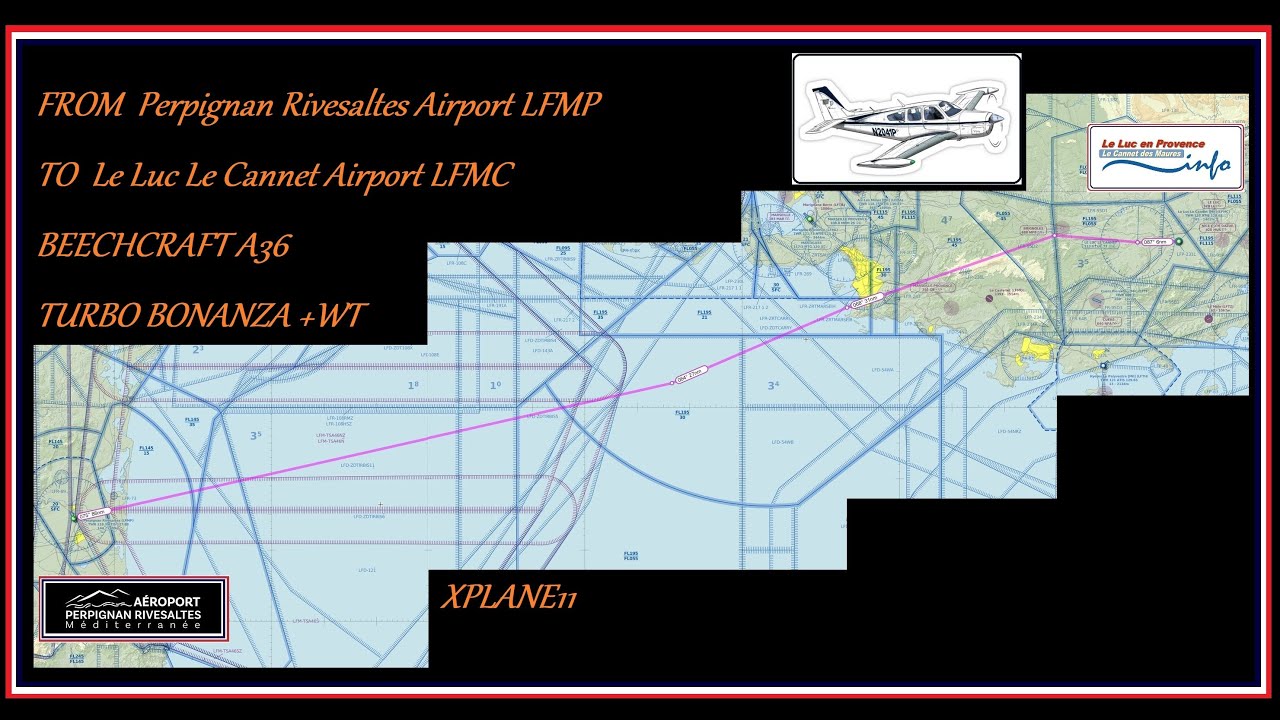 FROM PERPIGNAN RIVESALTES  AIRPORT LFMP TO LE LUC CANNET AIRPORT LFMC