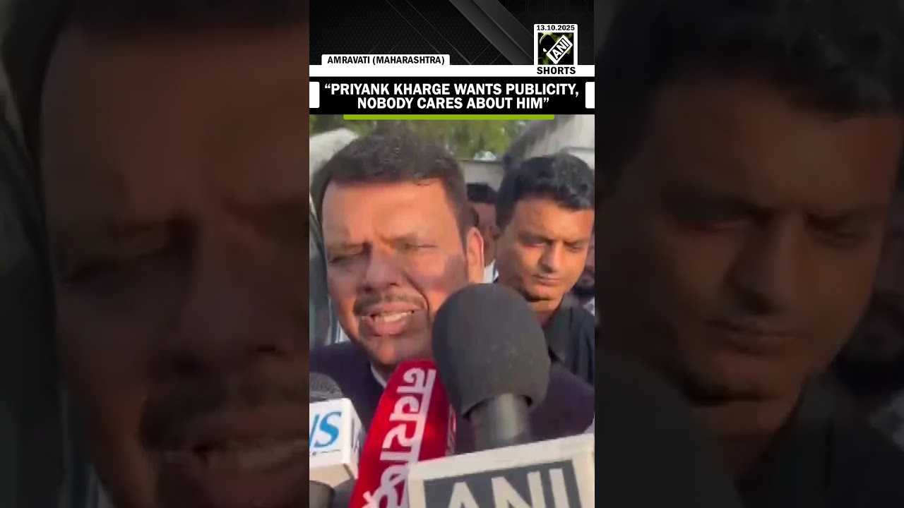 CM Fadnavis slams Priyank Kharge for demanding to ban RSS activities on Govt land in Karnataka