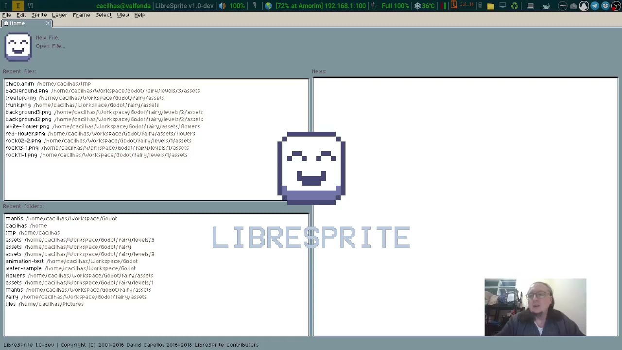 Creating the Pong actors with LibreSprite