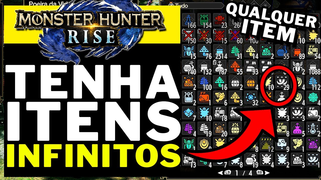 Monster Hunter Rise - TENHA QUALQUER ITEM INFINITAMENTE!!!!
