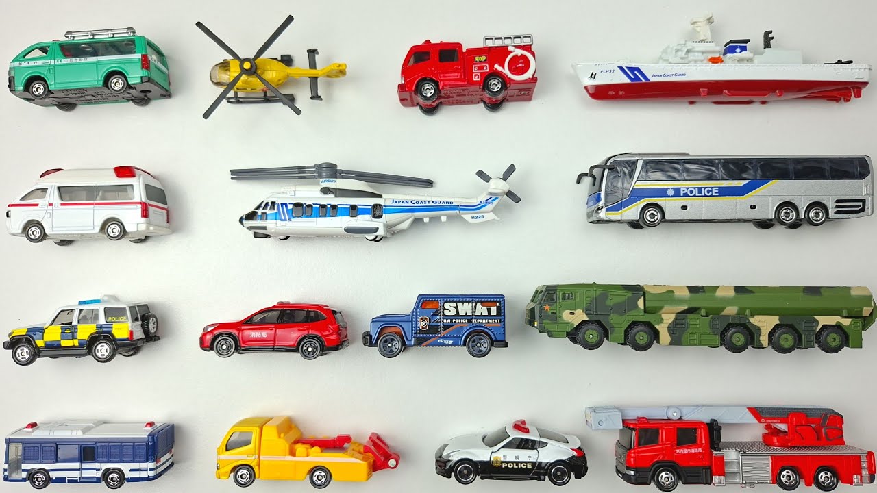 Игрушечные машины экстренных служб для детей от Tomica | Пожарная машина, полицейская машина и мн...