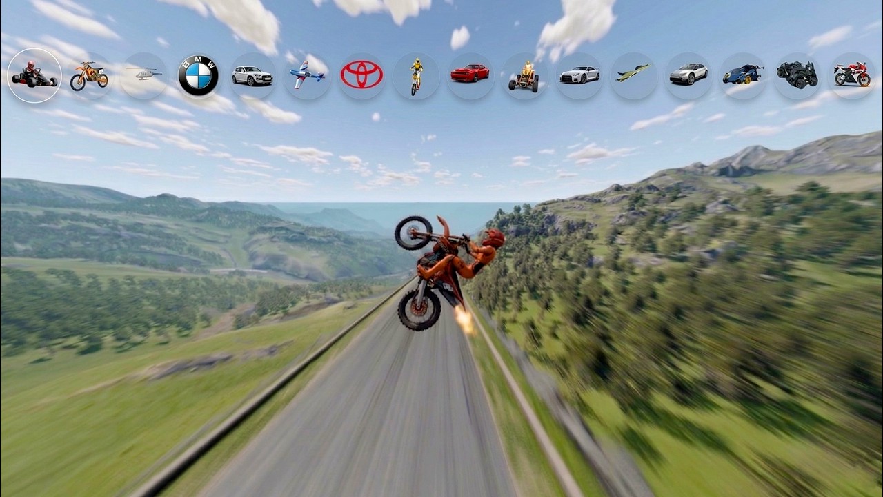 Instant 999 KPH Acceleration 🚀 Which Vehicle Can Finish From Downhill? 🤔 - BeamNG Drive