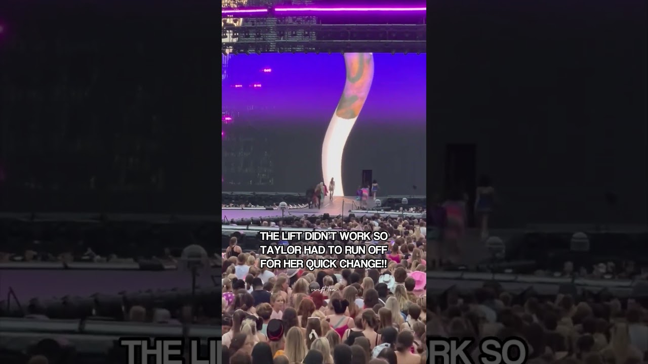 taylor running backstage after a stage malfunction #shorts