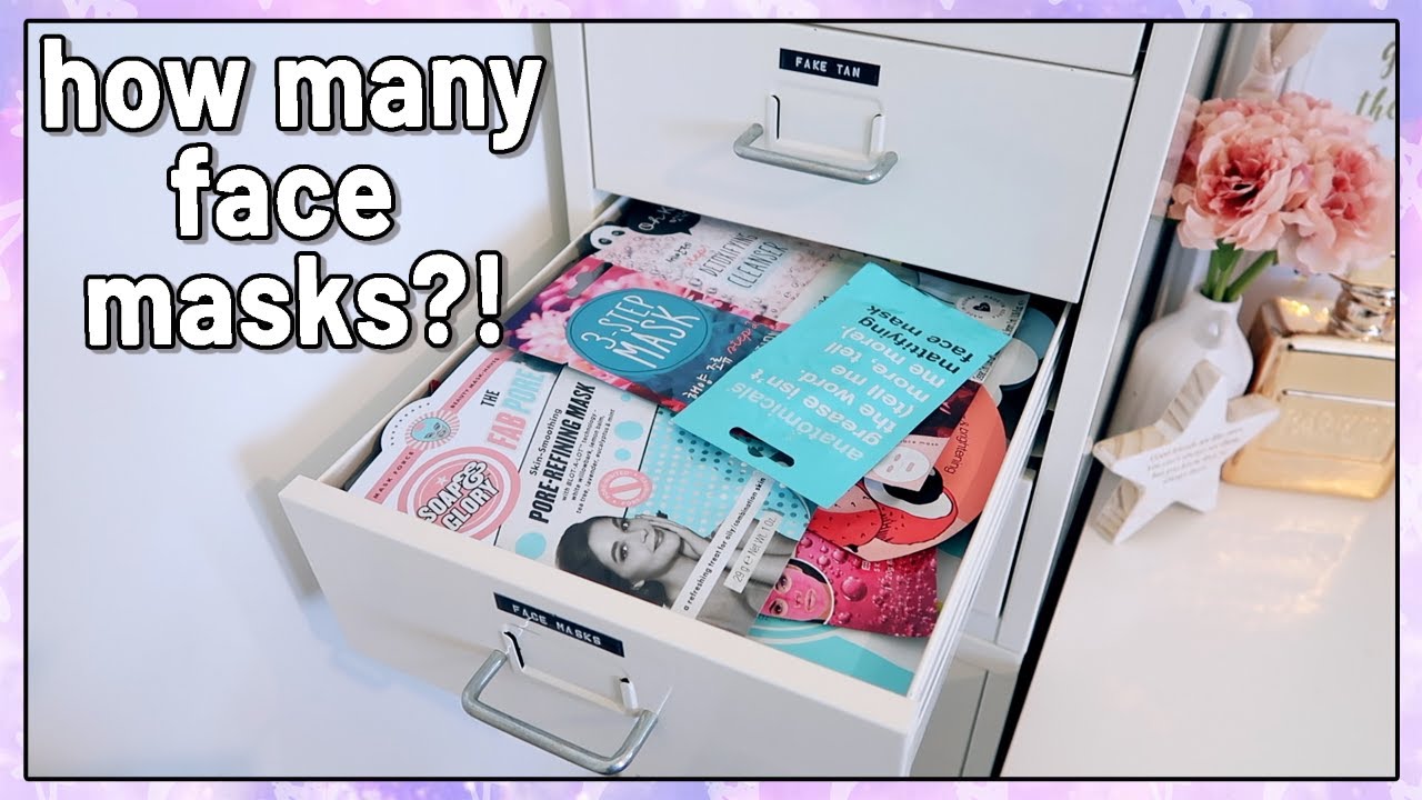 FACE MASK COLLECTION | SKINCARE COLLECTION AND SHEET FACE MASK DECLUTTER | Luce Stephenson