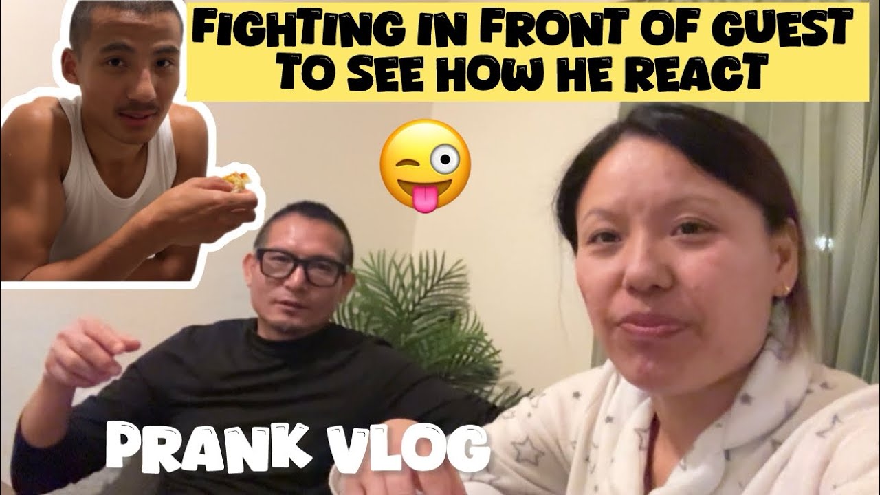 Fighting in front of guest to see how he react😂Prank vlog #tibetanvlogger #tibetanyoutuber 🇨🇭