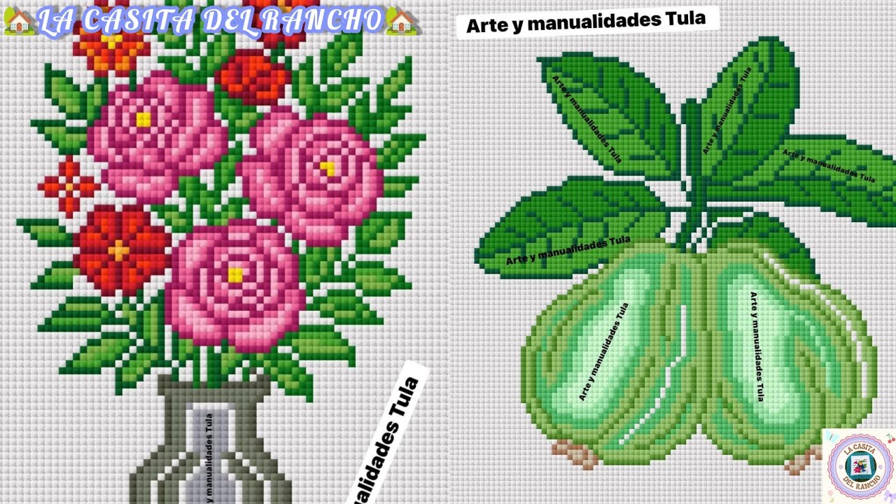 💐🍉🌺🍐🪡13 BONITOS GRAFICOS PARA BORDAR PUNTO DE CRUZ🪡🍉🌺🍐💐