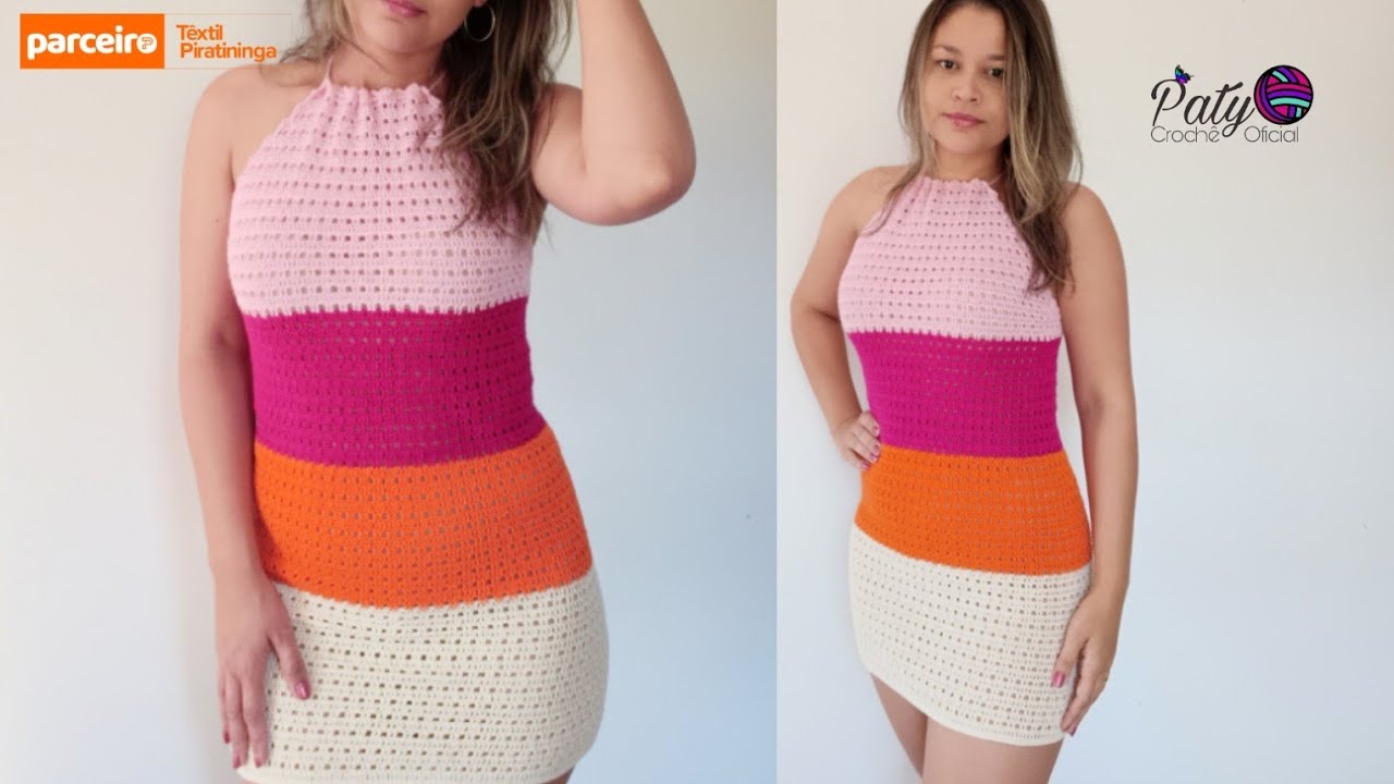 Vestido de Crochê super moderno (todos os tamanhos)