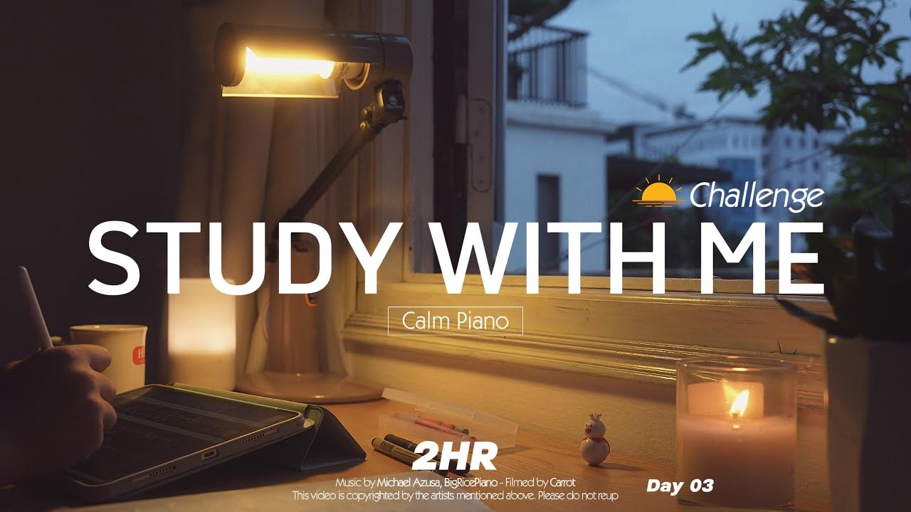 2-HOUR STUDY WITH ME | Calm Piano🎹 | Pomodoro 50-10 | Rainy Day 🌧️| Day 3
