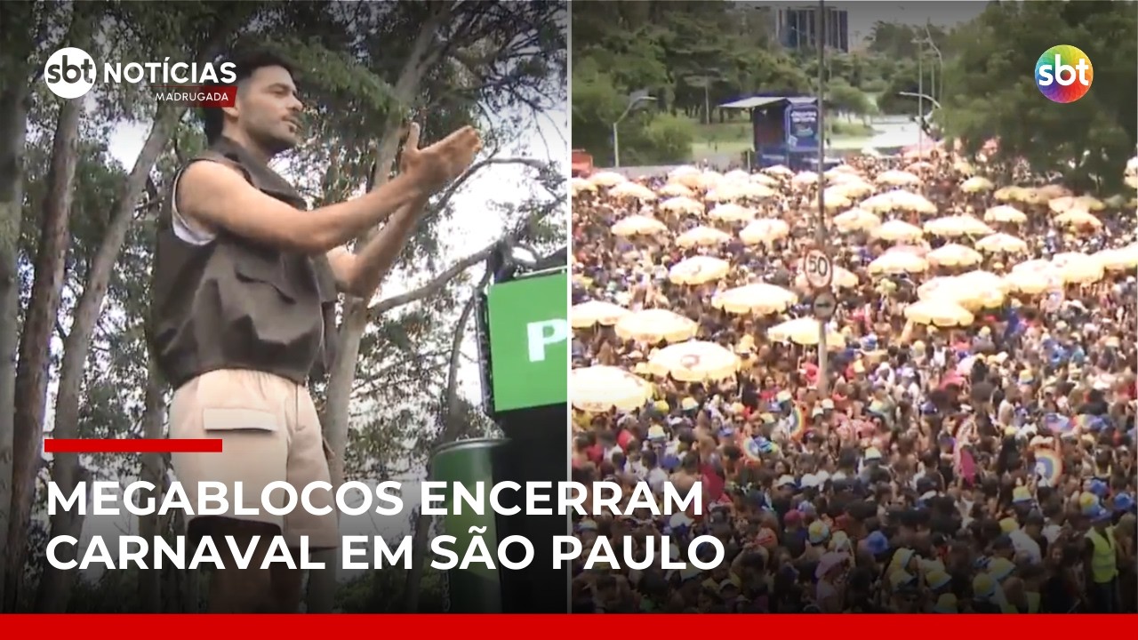 Pedro Sampaio encerra megabloco no Ibirapuera e marca despedida do Carnaval em SP | #SBTNot&iacute;cias