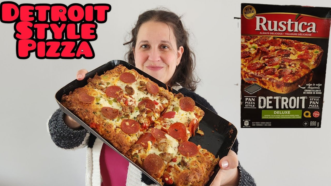 We Review DETROIT STYLE Frozen Rustica Pizza - Is It Good? #pizza #frozen
