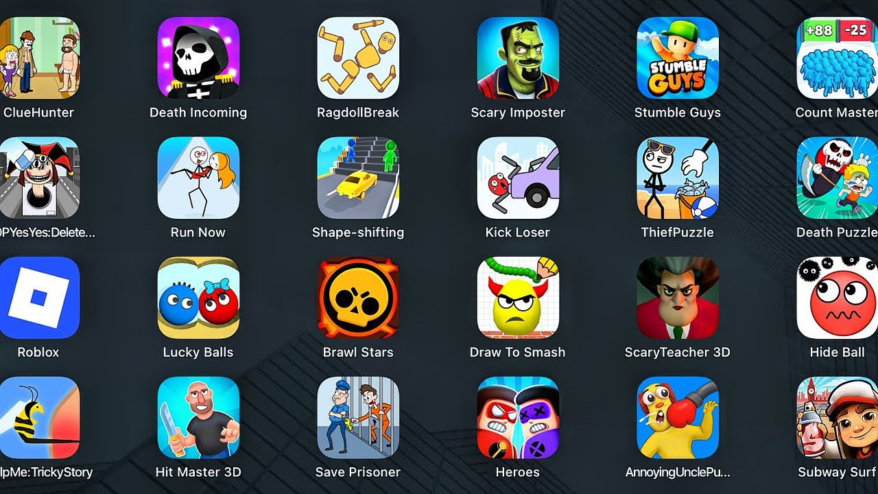 Roblox, Stumble Guys, Scary Imposter, Brawl Stars, ScaryTeacher 3D, RagdollBreak