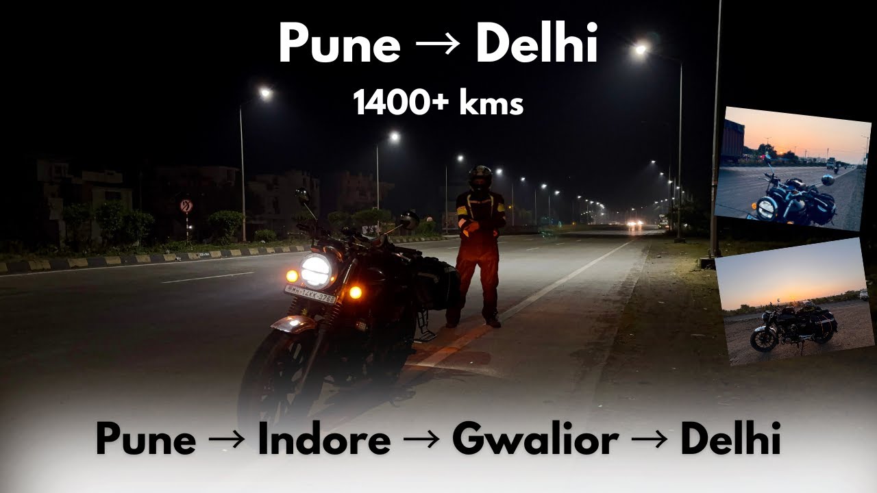 Pune to Delhi by Road (1500 km) Solo Moto Vlog via Indore & Gwalior | 1400+ km Ride & Highway Guide