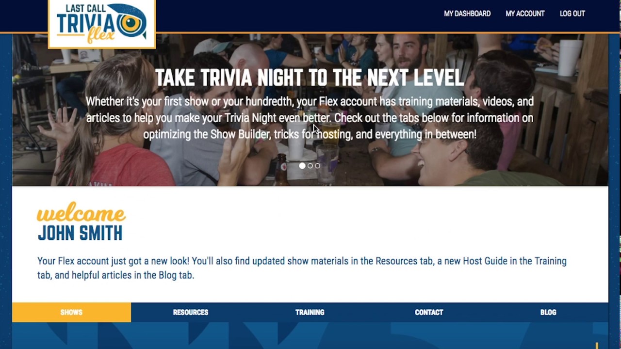 Last Call Trivia Flex Dashboard