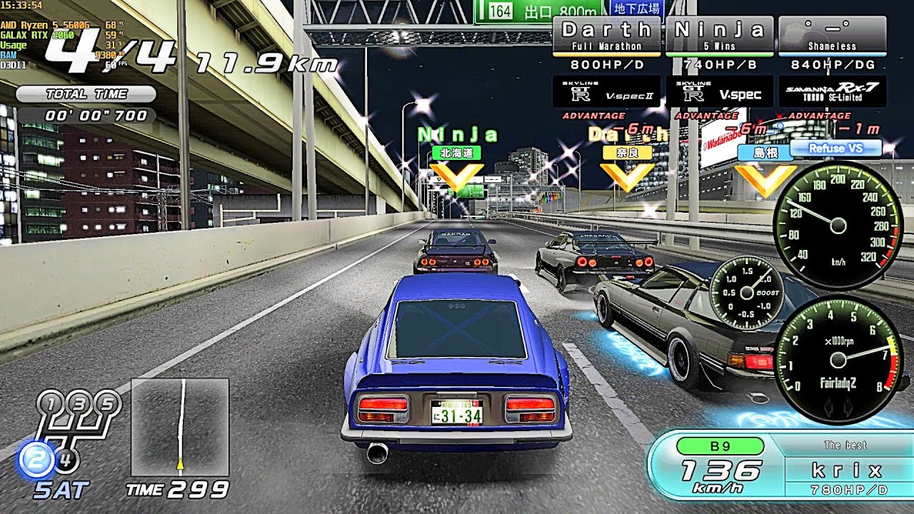 Wangan Midnight Maximum Tune 6R - Fairlady Z (S30) - Online Ghost VS Battle