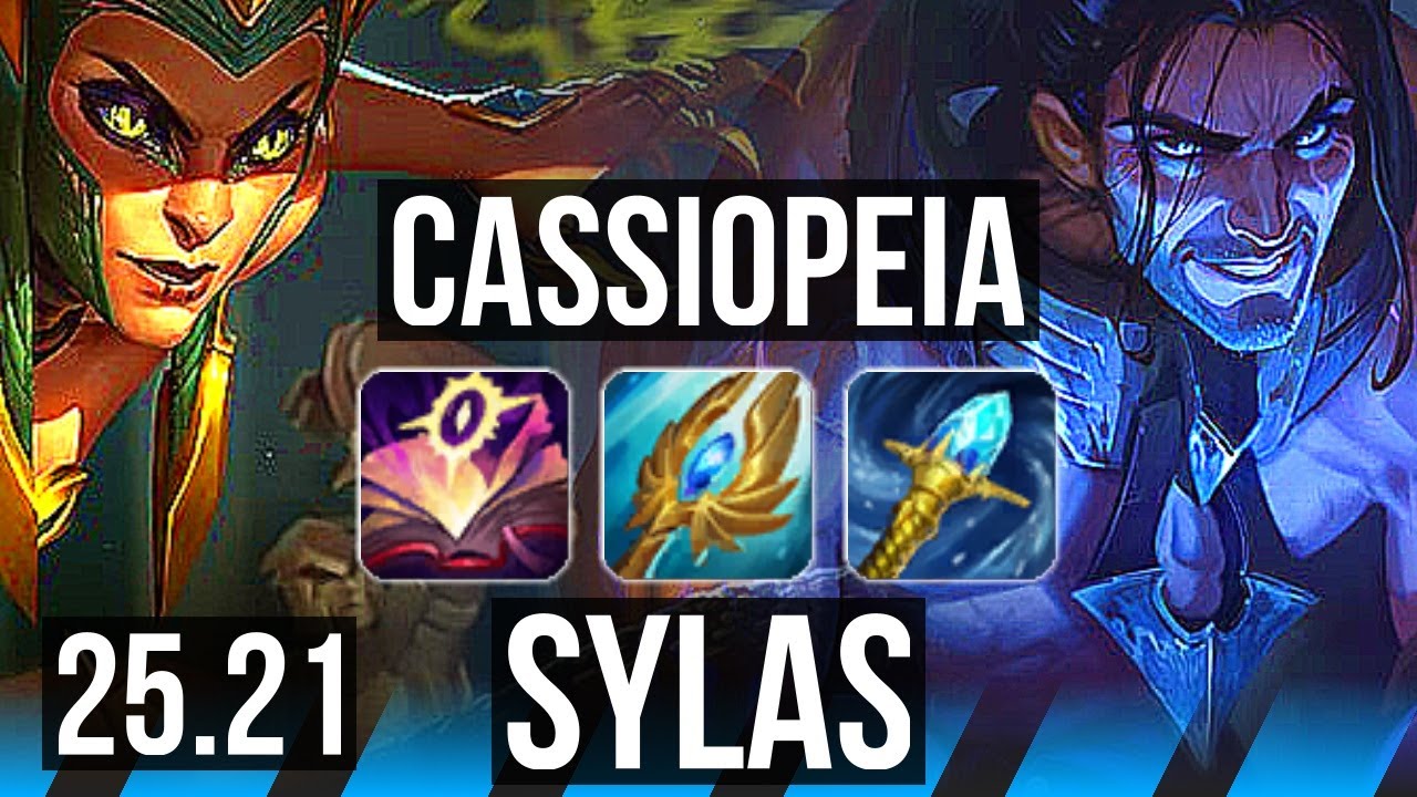 CASSIOPEIA vs SYLAS (MID) | Penta, Legendary, 22/2/8, 50k DMG | KR Diamond | 25.21
