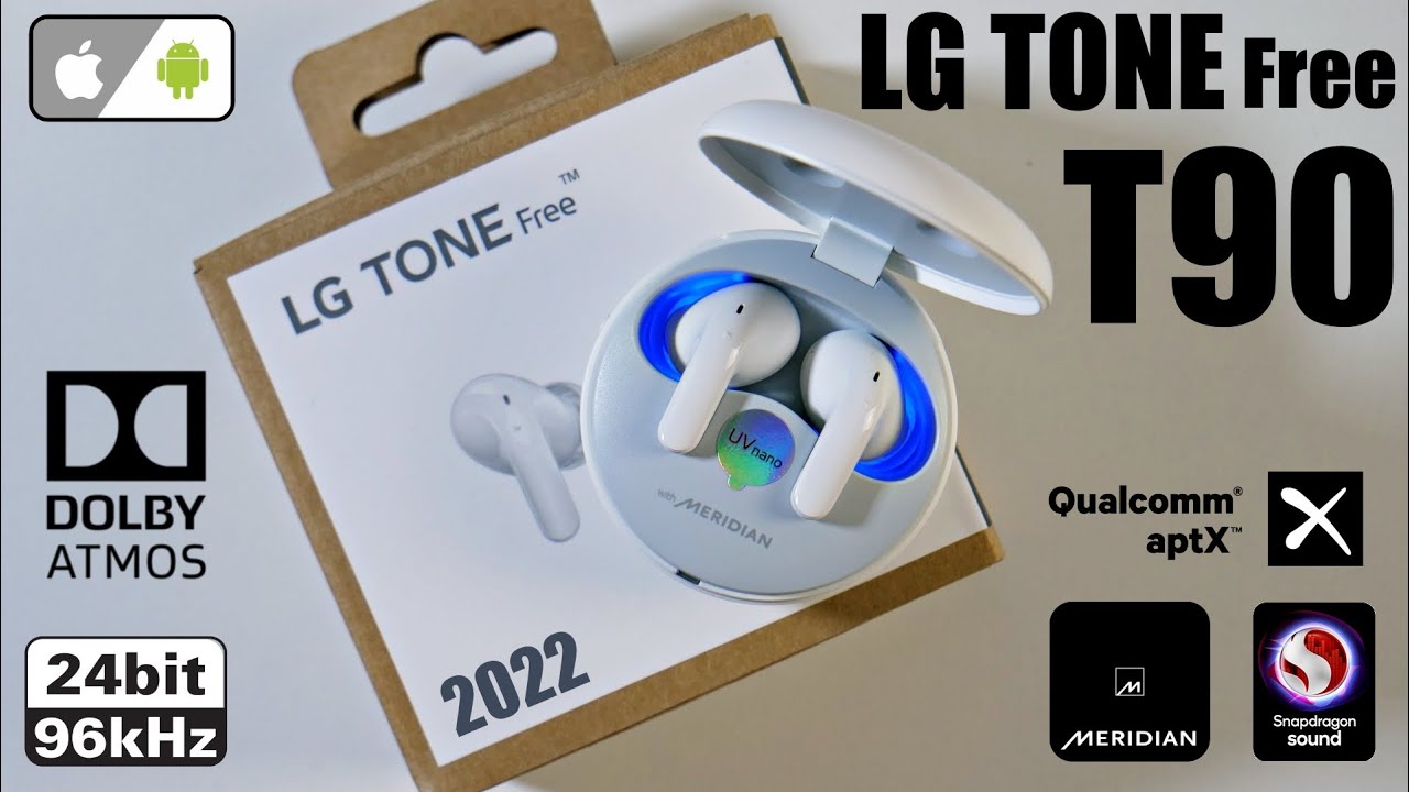 LG TONE Free UT90 Wireless Earbuds - World's First Dolby ATMOS Earbuds + aptX Adaptive