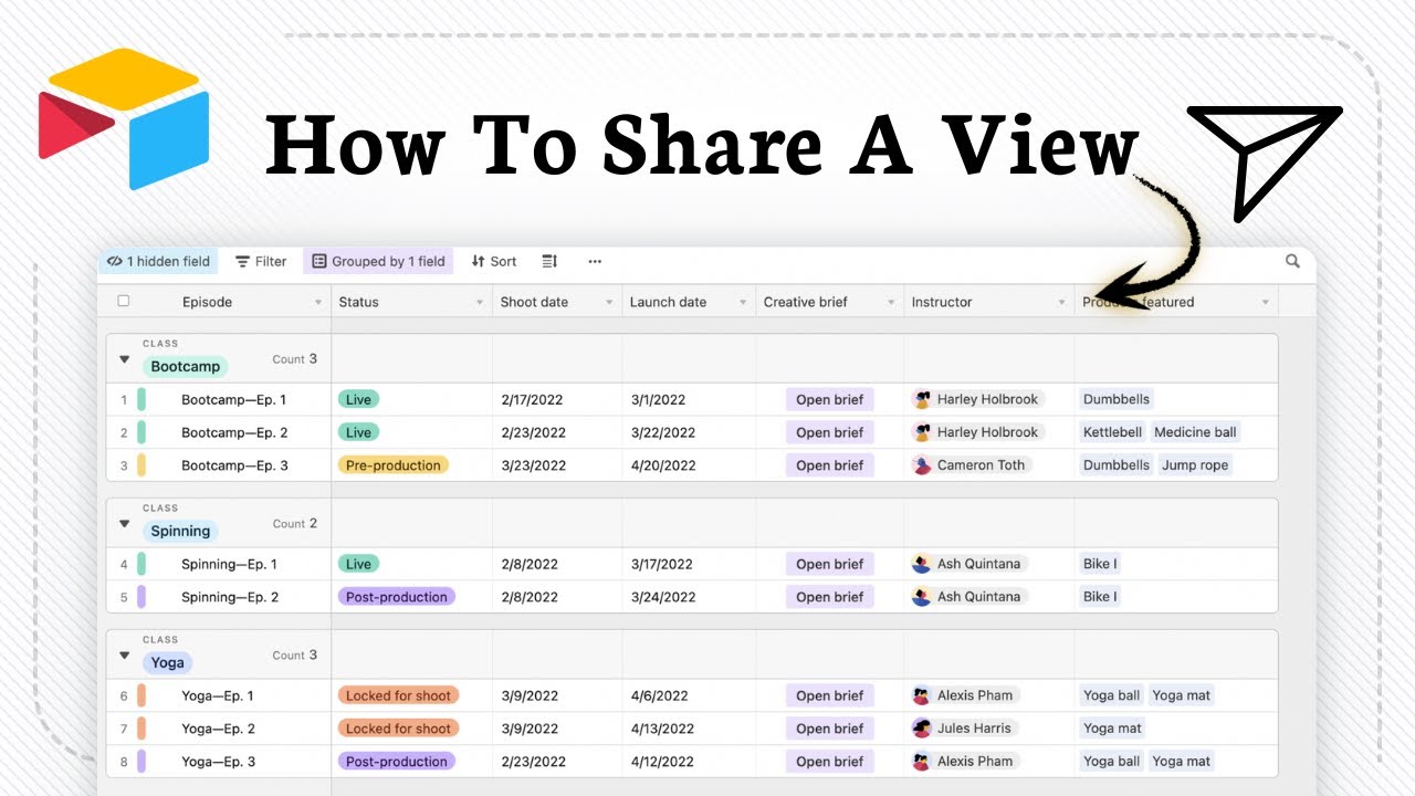 Как поделиться представлением в Airtable (удобная совместная работа)