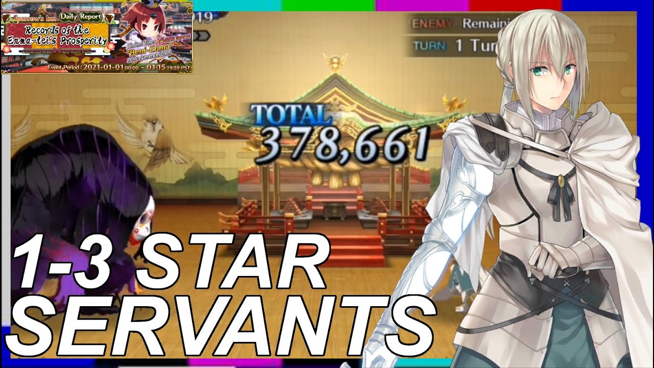 【FGO】1-3 Star Servants VS Nue | NA New Year 2021 Sparrow Inn Enmatei