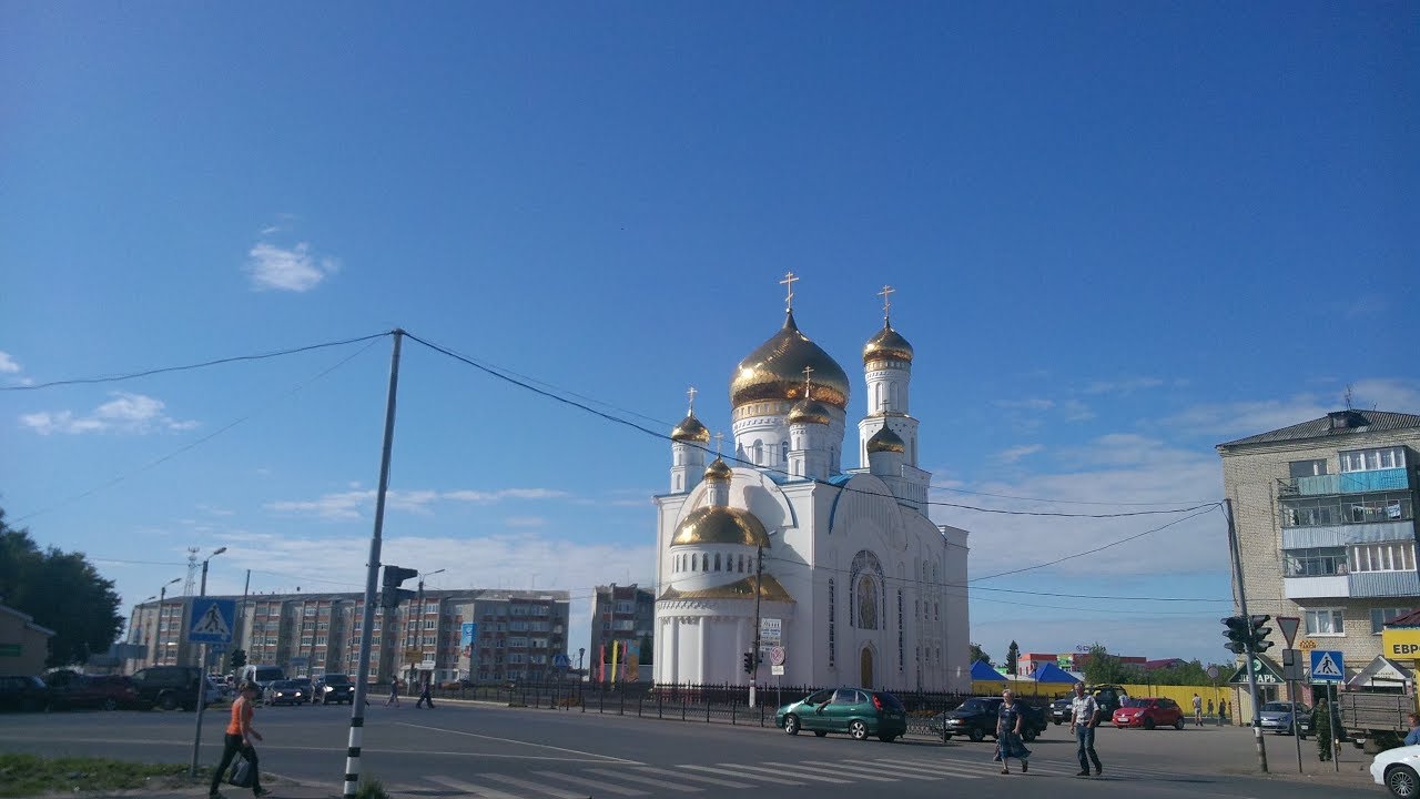 Краснослободск.  Мордовия. Едем по улицам города.