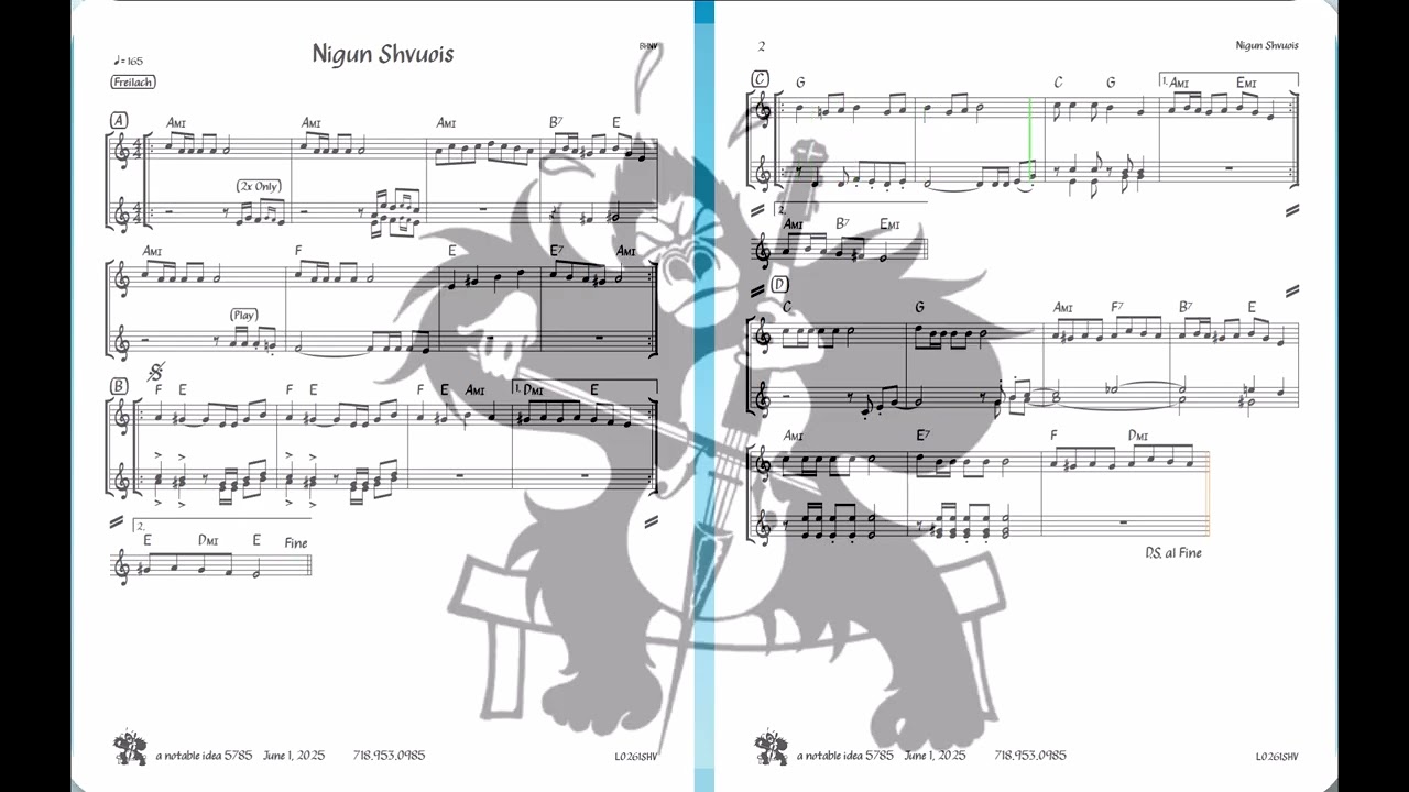 Nigun Shvuois      2 Liner  Horn Arrangement