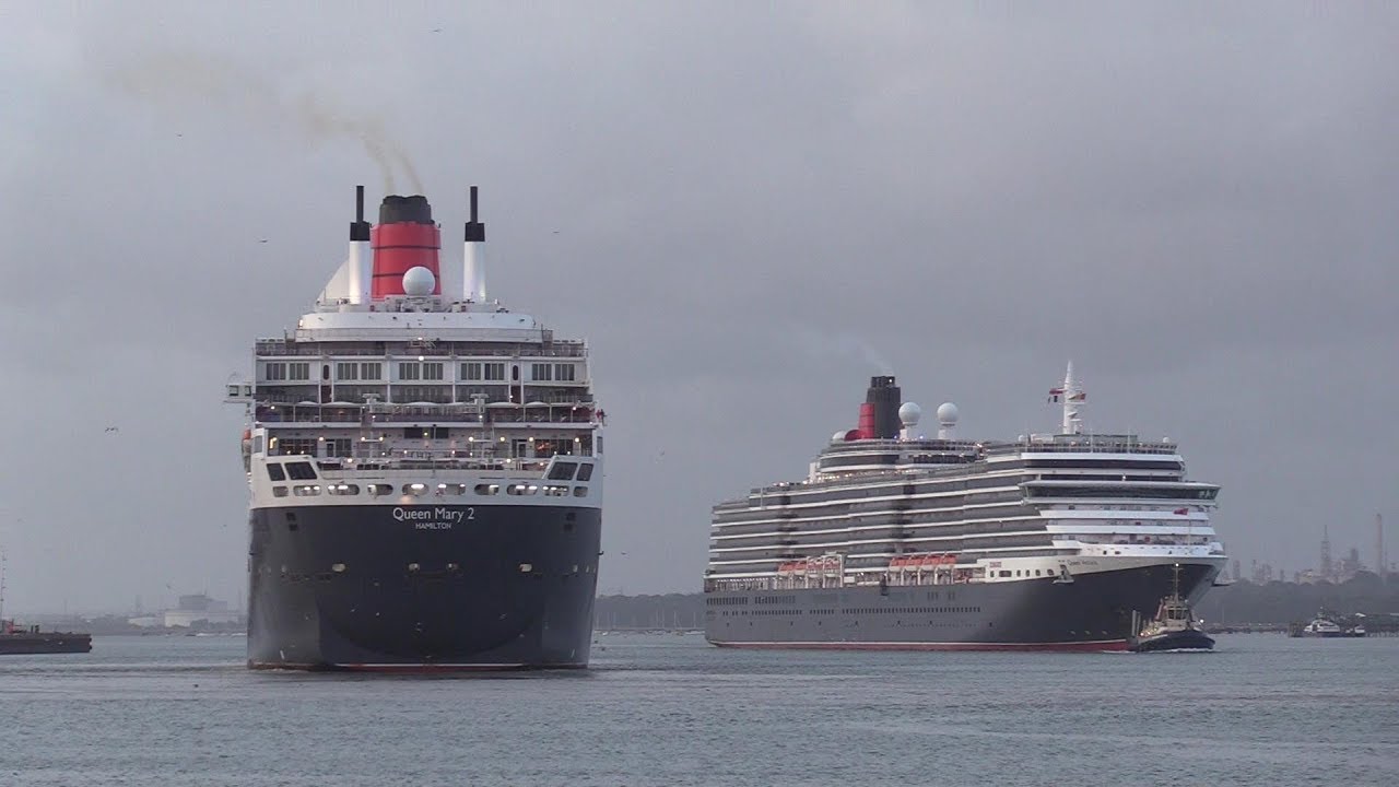 All 3 Cunard Queens meet up in Southampton this morning a moment in time 11/08/19