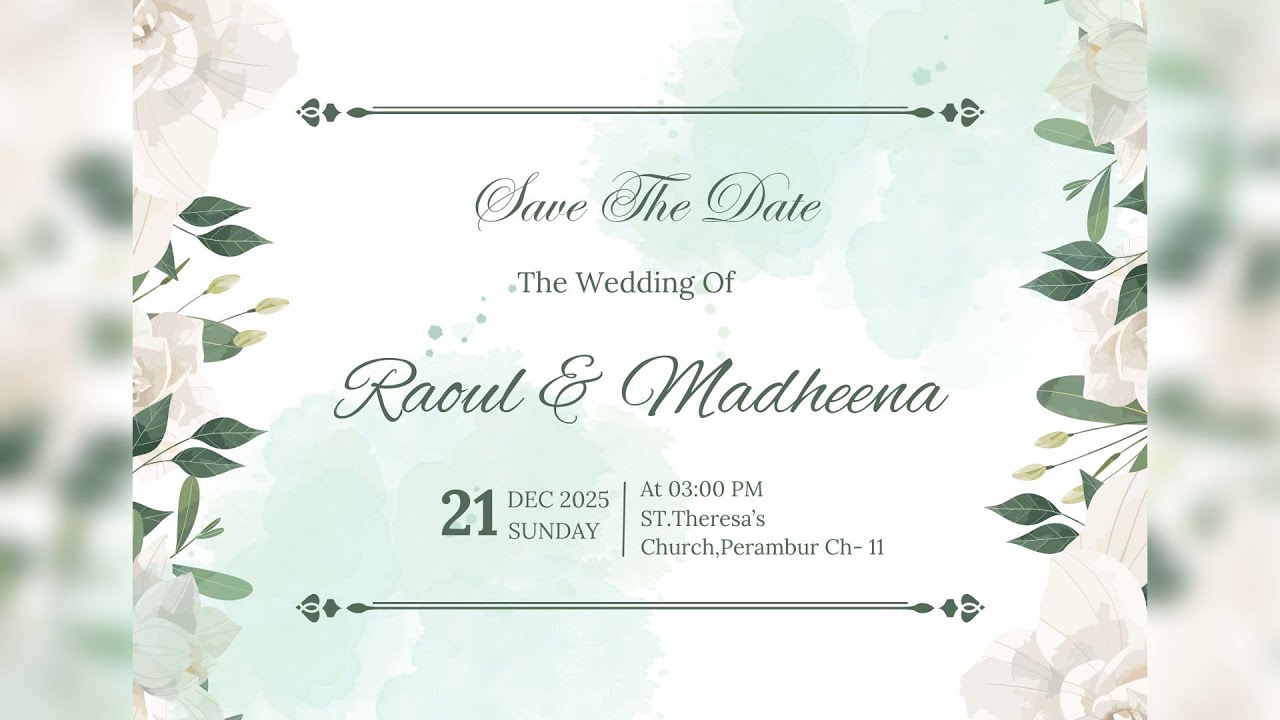 Raoul 💕 Madheena || Wedding  On 21st Dec 2025