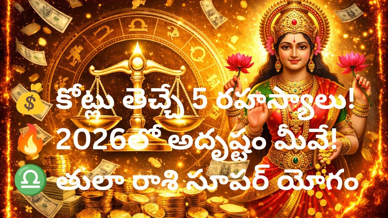 తులా రాశి 2026 – కోట్లు సంపాదించే 5 అదృష్ట రహస్యాలు | Tula Rasi 5 Adrushta Rahasyalu 2026