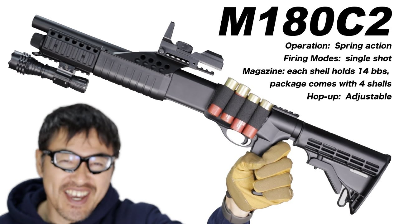 AGM M180C2 爆安 4000円 ショットガン 【シェル４つ・ドットサイト・ライト】マック堺