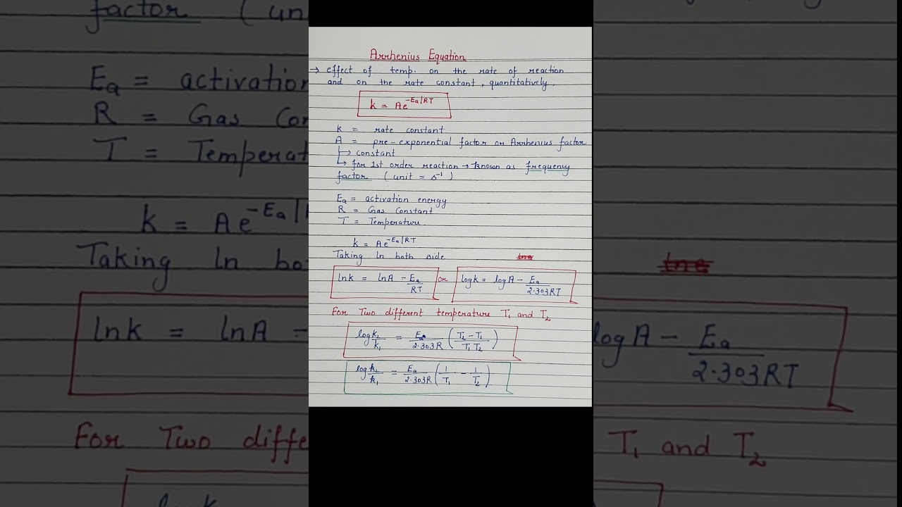 Chemical kinetics|Arrhenius equation|Chemistry
