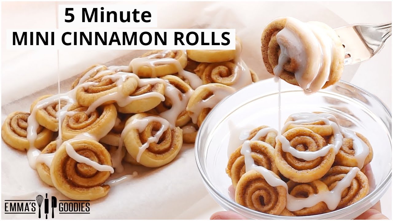 5 Minute MINI CINNAMON ROLLS ! Easy Cinnamon Rolls Recipe!