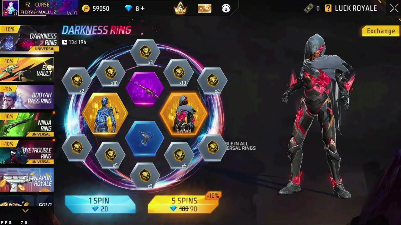 Darkness Ring Event Free Fire Spin 🥶🔥| Free Fire New Event| FF Malayalam