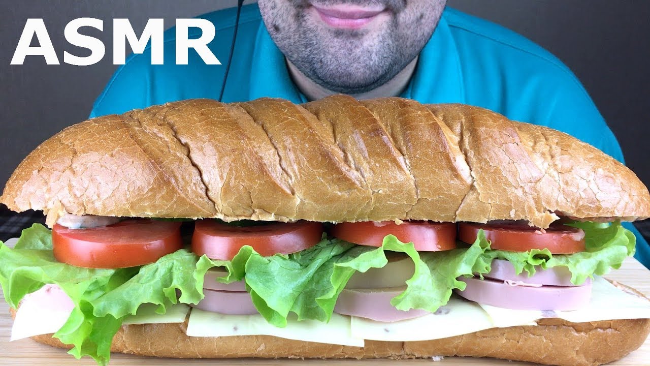 ASMR GIANT HOMEMADE SANDWICH MUKBANG (Eating Sounds) NO TALKING