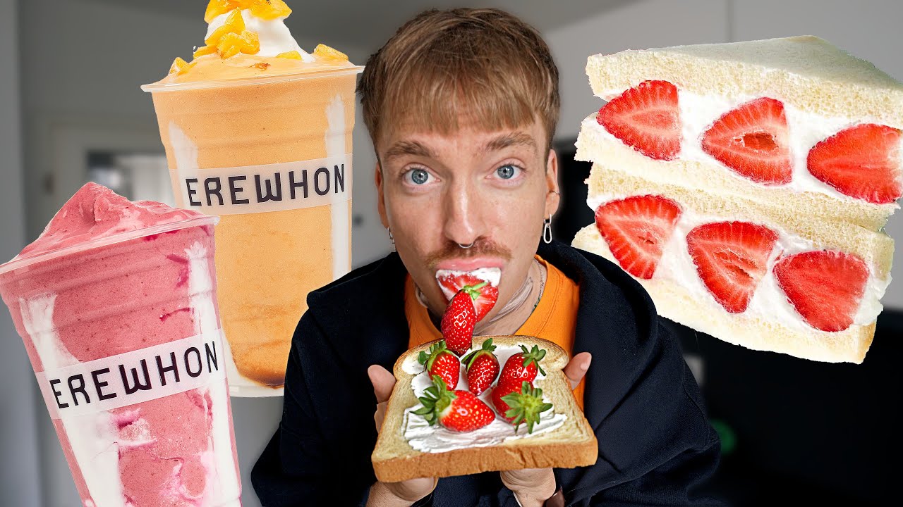 Aktuelle Food Trends ausprobieren (Hailey Bieber Smoothie, Strawberry Sando etc.)