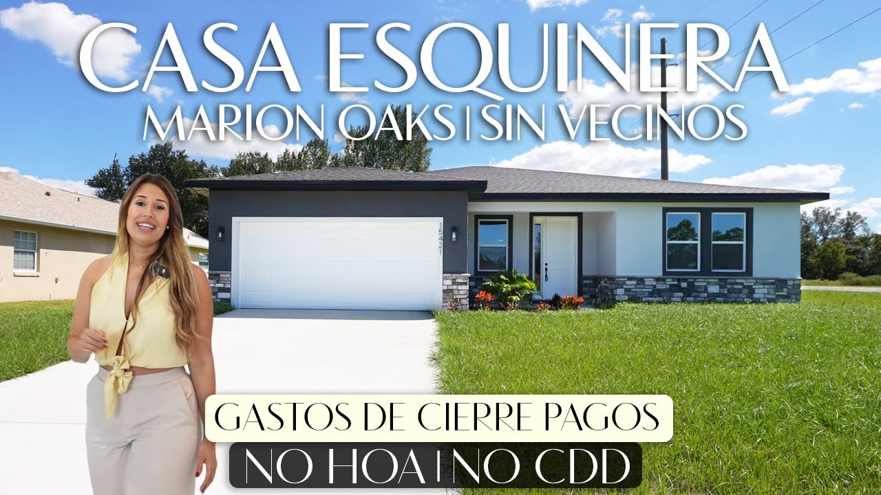 Casa Esquinera con Cerámica | Sin Alfombra ni Vecinos | No HOA No CDD | Cierre incluido Ocala FL