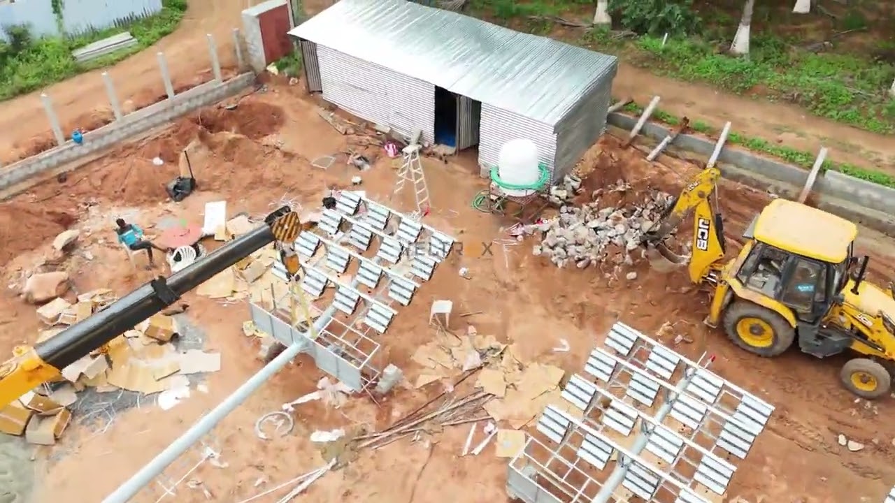 Stadium Highmast & Stadium Light Installation #tamilnadu #electrical #Veltrox #drone