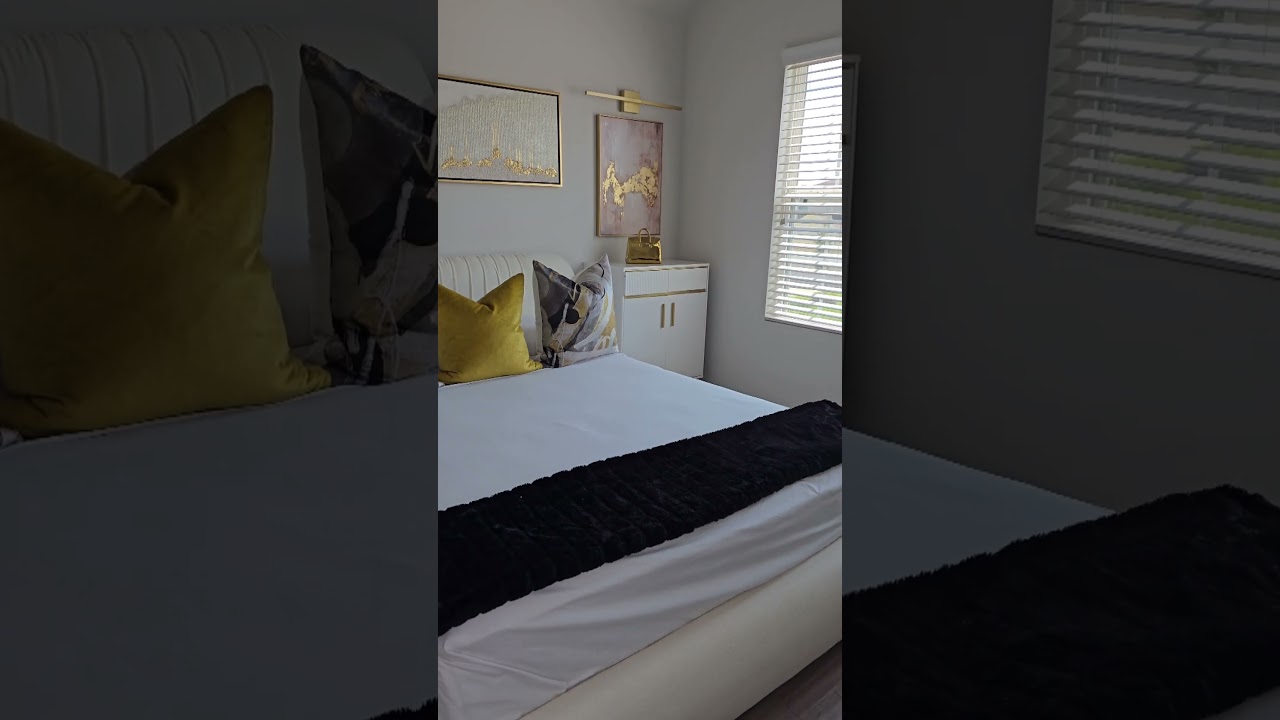 Вдохновение для спальни в кремово-золотом цвете