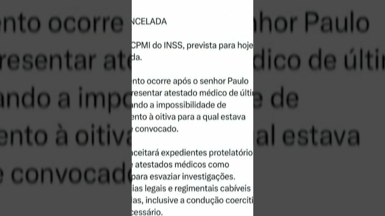 CPMI do INSS cancela sess&atilde;o desta segunda (9) ap&oacute;s depoente apresentar atestado m&eacute;dico