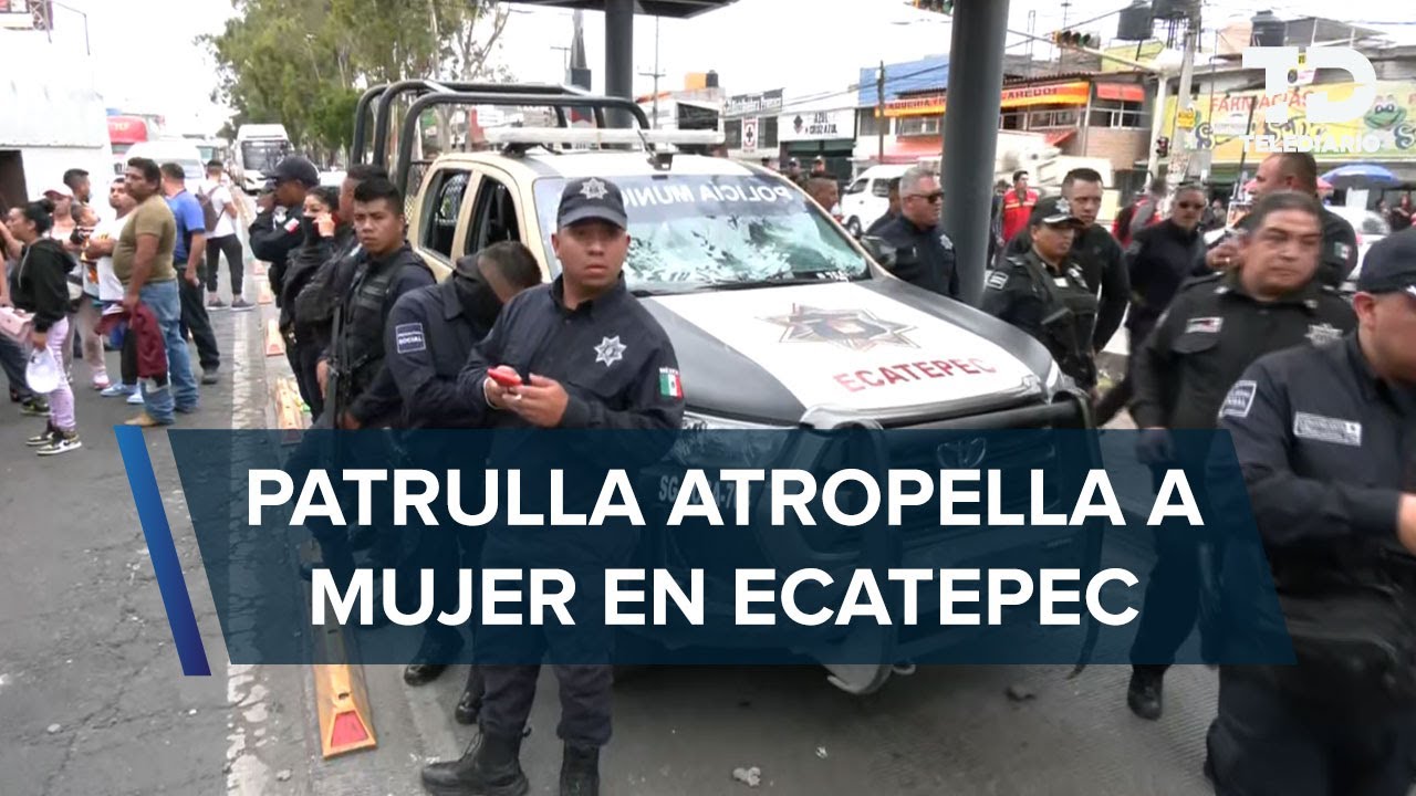 Patrulla de Ecatepec atropella a abuelita que cruzaba la calle y la deja herida de gravedad