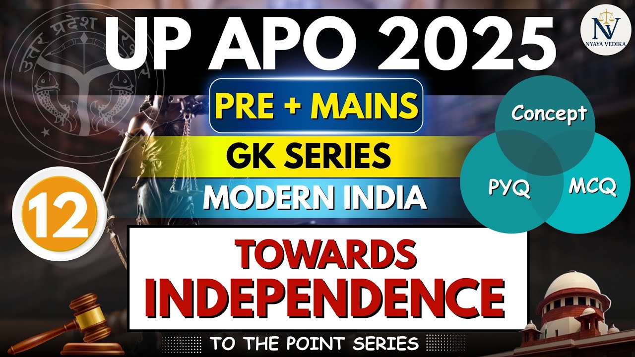 UP APO 2025 GK Series - Modern History|Part-12 Concept/PYQs/MCQs | Modern History for UP APO
