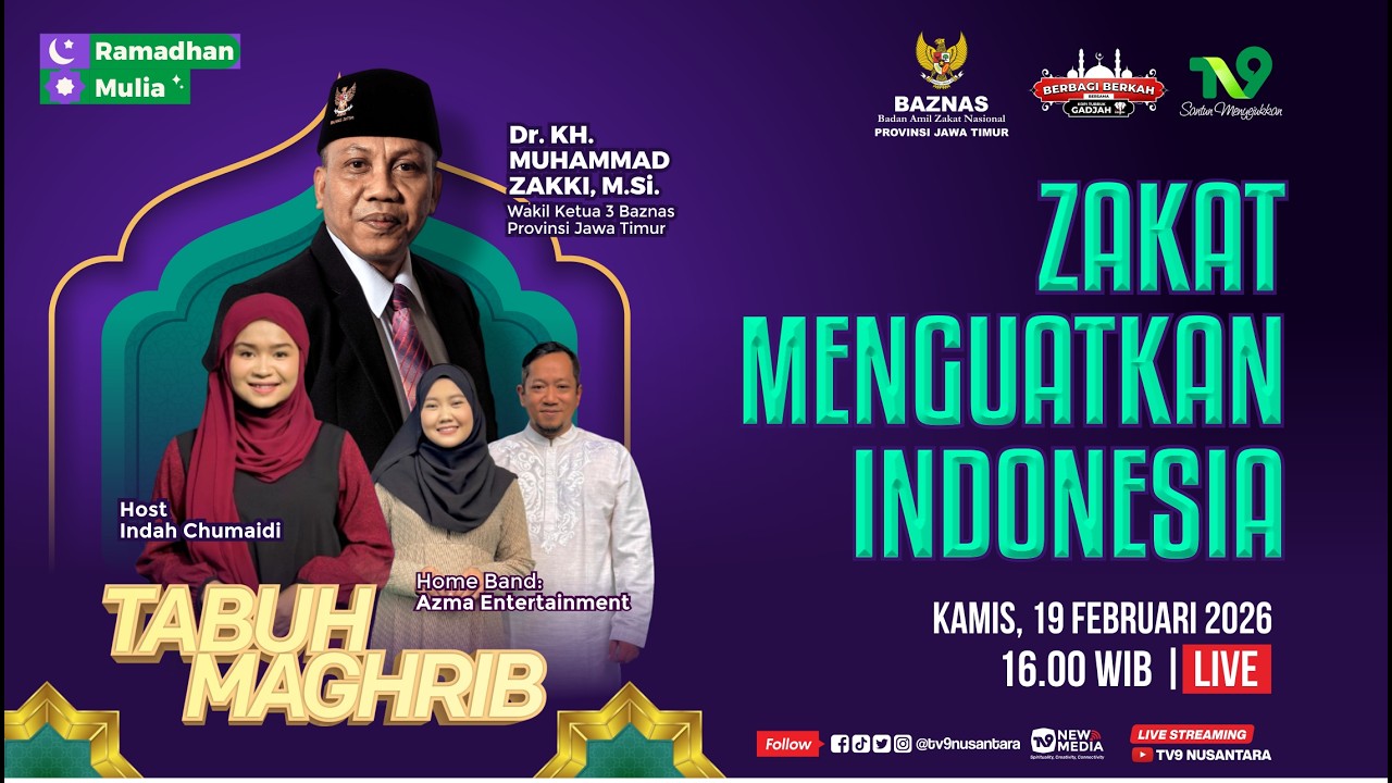🔴 (LIVE) TabuhMaghrib #1: Zakat Menguatkan Indonesia bersama BAZNAS Jatim