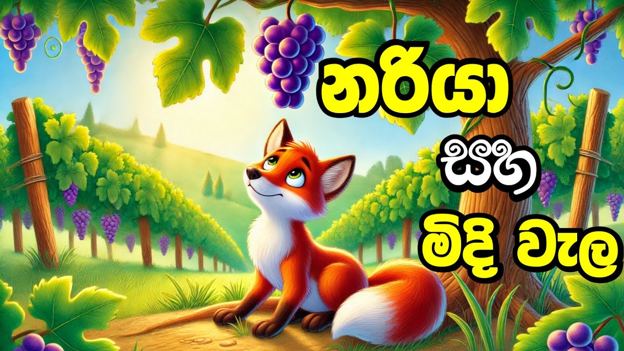 නරිය සහ මිදි වැල | nariya saha midi Wela sinhala cartoon | The fox and the vine #cartoonstory