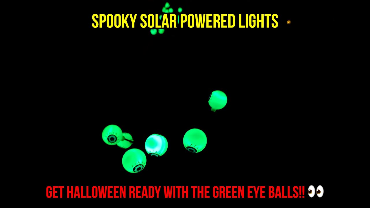 KERKOOR Solar Halloween Eyeball Lights Outdoor Decorations - Solar Eyeball Lights for Yard