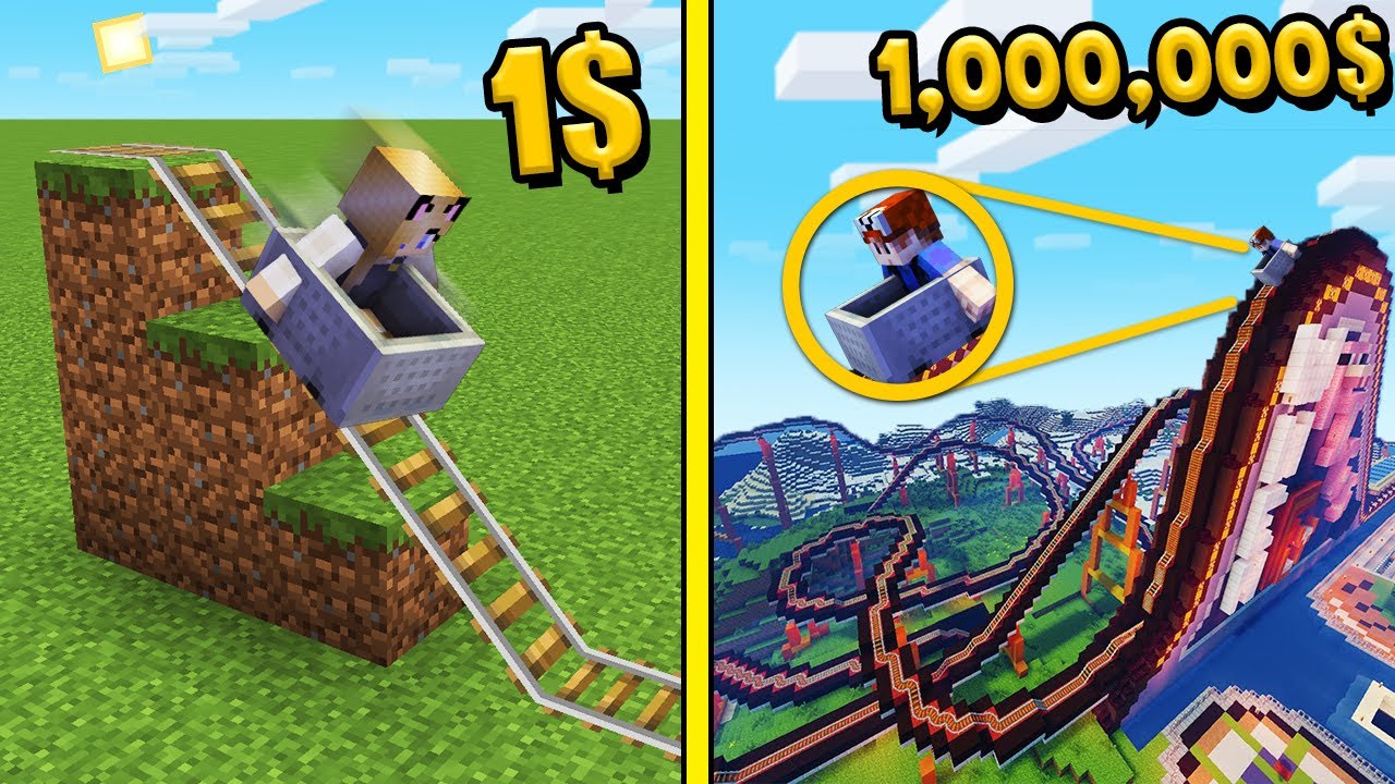 MINECRAFT - PARK ROZRYWKI ZA 1$ VS PARK ROZRYWKI ZA 1,000,000$ | Vito i Bella