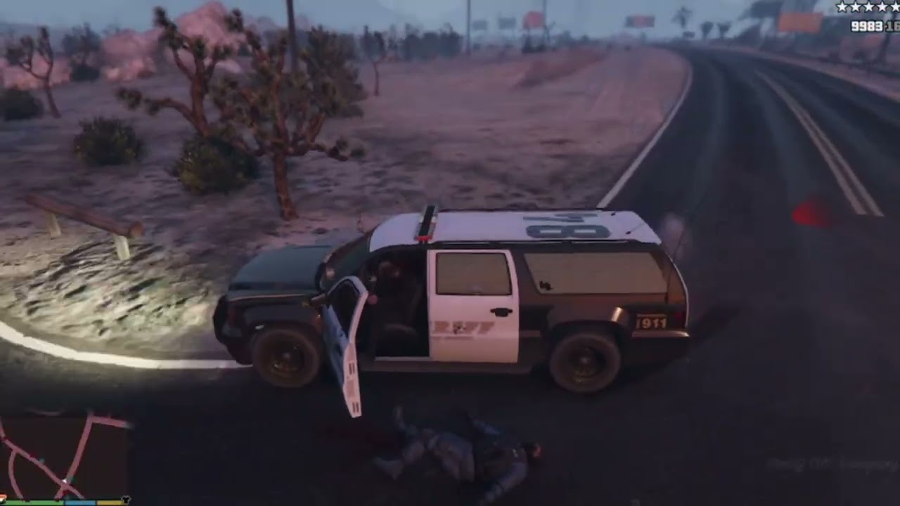 GTA V Sheriff Country Police Station Shootout + Five Stars Wanted Level Escaped