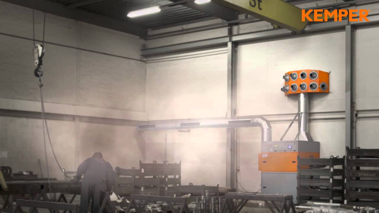Ventilación de naves industriales KemJet para la ventilación mixta de humos de soldadura